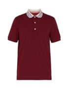Matchesfashion.com Missoni - Zigzag Collar Cotton Piqu Polo Shirt - Mens - Burgundy