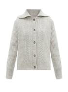 Matchesfashion.com Maison Margiela - Point-collar Wool Cardigan - Womens - Grey