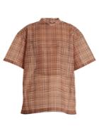Toga High-neck Checked Mesh Top