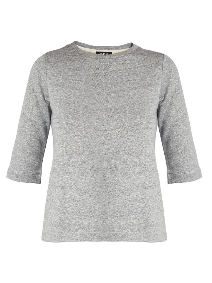 A.p.c. Ida Short-sleeved Cotton-blend Sweatshirt