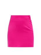 Matchesfashion.com The Attico - High Rise Wool Blend Mini Skirt - Womens - Fuchsia