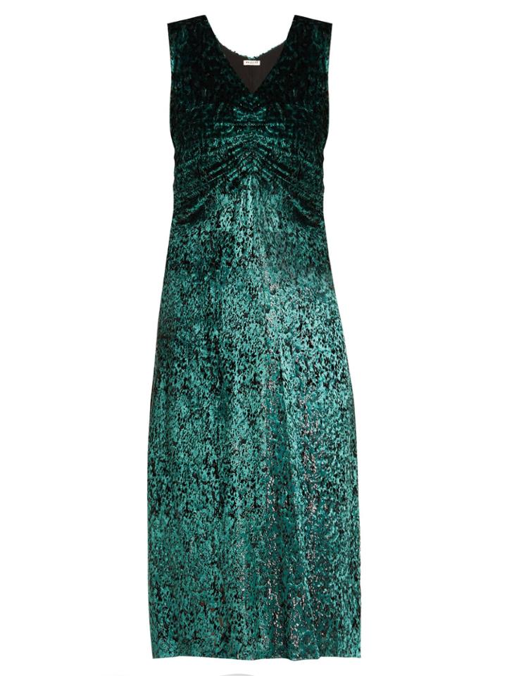 Masscob Laurent Ruched Velvet Dress