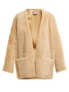Matchesfashion.com Ins & Marchal - Egypte Collarless Shearling Coat - Womens - Beige