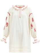 Matchesfashion.com Isabel Marant Toile - Ruby Embroidered Cotton-voile Mini Dress - Womens - Ivory