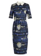 Stella Jean Badare Point-collar Abstract-print Dress