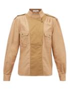 Matchesfashion.com Frame - Panelled Cotton-twill Safari Shirt - Womens - Beige