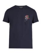 Matchesfashion.com Alexander Mcqueen - Embroidered Logo Cotton T Shirt - Mens - Blue Multi