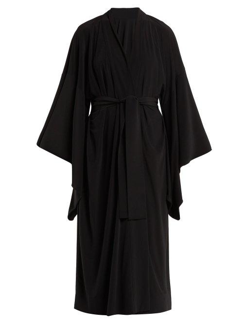 Matchesfashion.com Norma Kamali - Exaggerated Kimono Sleeve Robe - Womens - Black