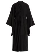 Matchesfashion.com Norma Kamali - Exaggerated Kimono Sleeve Robe - Womens - Black