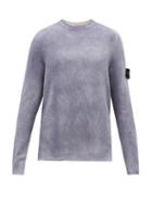 Matchesfashion.com Stone Island - Spray-fade Cotton-blend Sweater - Mens - Grey