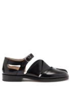 Matchesfashion.com Maison Margiela - Tabi Split-toe Cutout Leather Sandals - Womens - Black