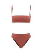 Matchesfashion.com Haight - Marcella Bandeau Bikini - Womens - Brown Multi