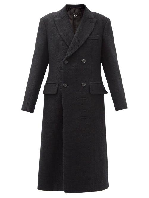 Matchesfashion.com Junya Watanabe - Peak Lapel Linen-blend Twill Coat - Womens - Black