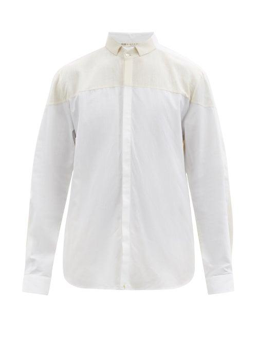 Matchesfashion.com 11.11 / Eleven Eleven - Panelled Cotton Shirt - Mens - White Multi