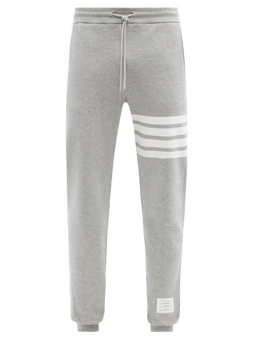 Mens Rtw Thom Browne - Four-bar Cotton-jersey Track Pants - Mens - Grey