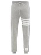 Mens Rtw Thom Browne - Four-bar Cotton-jersey Track Pants - Mens - Grey