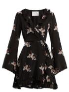 Matchesfashion.com Athena Procopiou - Floral Print Silk Dress - Womens - Black Print