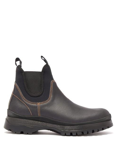 Matchesfashion.com Prada - Brixxen Leather Chelsea Boots - Mens - Black