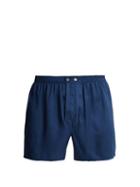 Matchesfashion.com Derek Rose - Woburn Silk Boxer Shorts - Mens - Navy Stripe