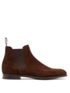 Mens Shoes John Lobb - Lawry Suede Chelsea Boots - Mens - Brown