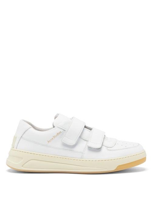 Matchesfashion.com Acne Studios - Perey Face-logo Leather Trainers - Mens - White
