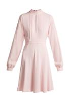 Matchesfashion.com Giambattista Valli - Pleated Keyhole Crepe Dress - Womens - Pink