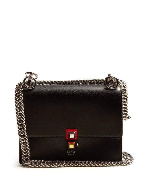 Matchesfashion.com Fendi - Kan I Small Leather Cross Body Bag - Womens - Black