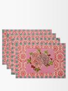 Lisa Corti - Set Of Four Corolla Cotton Placemats - Womens - Pink