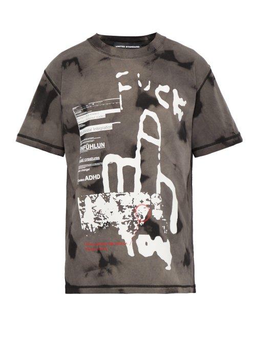 Matchesfashion.com United Standard - Acid Washed Cotton T Shirt - Mens - Grey