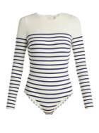 Solid & Striped The Margot Striped Long-sleeved Swimsuit