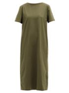 Matchesfashion.com Moncler - Logo-patch Cotton T-shirt Dress - Womens - Khaki