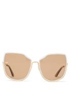 Matchesfashion.com Moy Atelier - Nobody's Darling Oversized Gold Plated Sunglasses - Womens - Gold