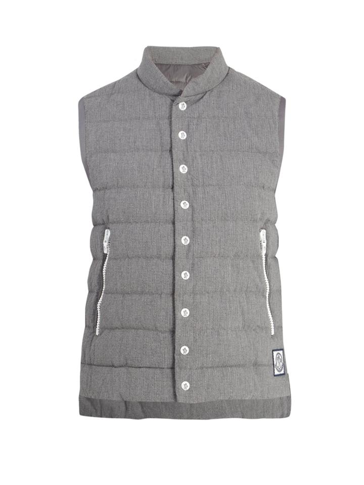 Moncler Gamme Bleu Quilted Down Cotton-seersucker Gilet