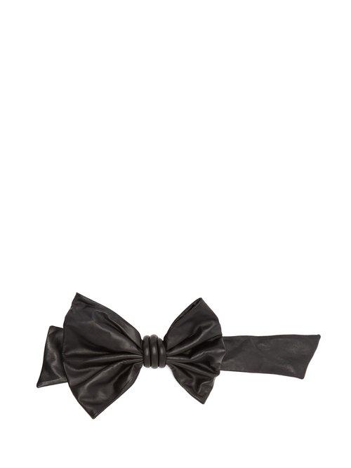 Matchesfashion.com Maison Margiela - Bow Embellished Leather Belt - Womens - Black