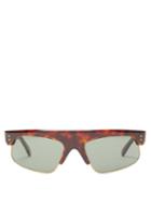 Matchesfashion.com Celine Eyewear - Half Shield Acetate Sunglasses - Mens - Tortoiseshell