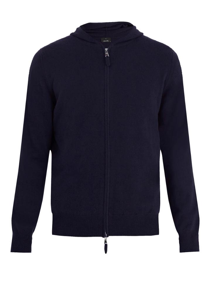 Allude Hooded Zip-through Cashmere Sweater