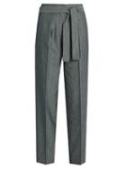 Trademark Tie-waist Wide-leg Twill Trousers
