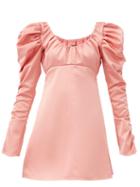 Matchesfashion.com Ellery - Amiata Off-the-shoulder Satin Mini Dress - Womens - Pink