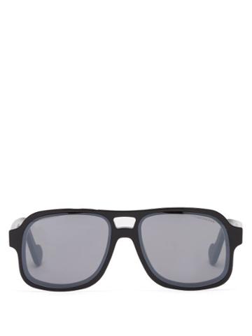 Matchesfashion.com Moncler - Aviator Acetate Sunglasses - Womens - Black