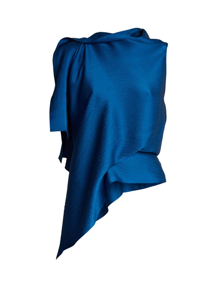 Roland Mouret Tavistock Draped Hammered Silk-satin Top