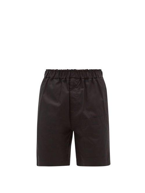 Matchesfashion.com Jil Sander - Elasticated-waist Cotton-gabardine Shorts - Mens - Black