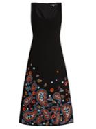 Andrew Gn Embellished Sleeveless Wool-blend Crepe Dress
