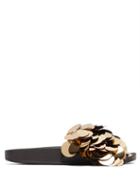 Matchesfashion.com Paco Rabanne - Sequinned Rubber Slides - Womens - Gold
