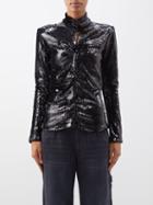 Isabel Marant - Milana Sequinned Cotton Top - Womens - Black