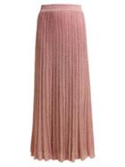 Matchesfashion.com Missoni - Ribbed Knit Lam Skirt - Womens - Light Pink