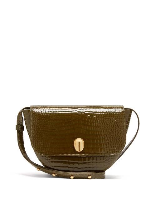 Matchesfashion.com Wandler - Billy Crocodile Embossed Leather Cross Body Bag - Womens - Khaki