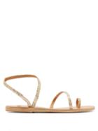 Matchesfashion.com Ancient Greek Sandals - Apli Eleftheria Sequined Leather Sandals - Womens - Gold