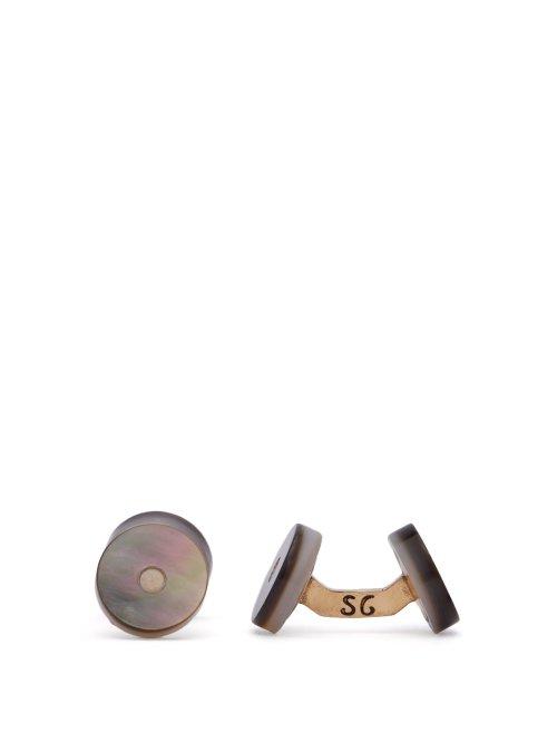 Matchesfashion.com Samuel Gassmann - Mother Of Pearl Cufflinks - Mens - Grey