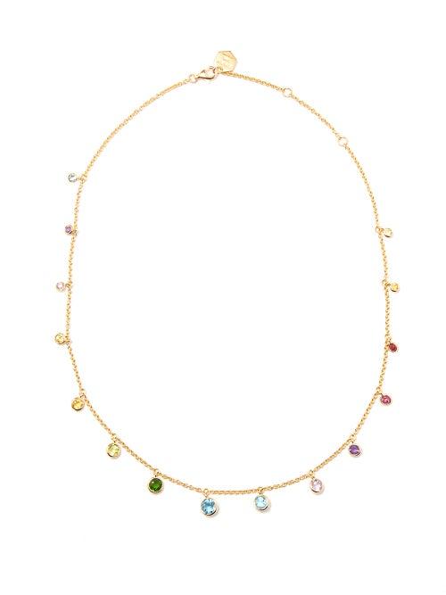Shay - Rainbow Sapphire & 18kt Gold Necklace - Womens - Yellow Gold