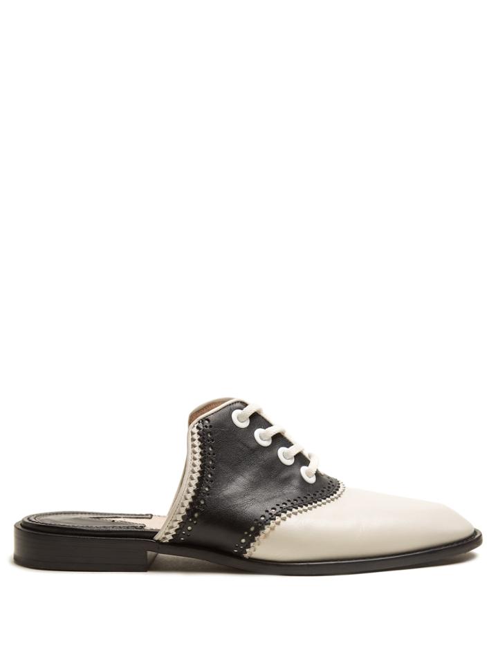 Altuzarra Zelie Lace-up Leather Backless Loafers